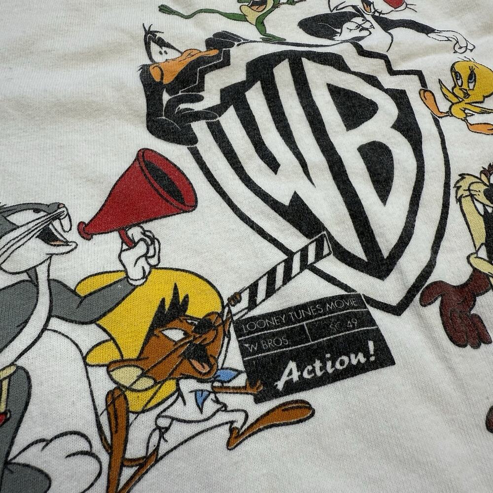 VTG Men’s L 90's Warner Brothers Shirt Bugs Bunny Daffy Taz Sylvester - Picture 2 of 6